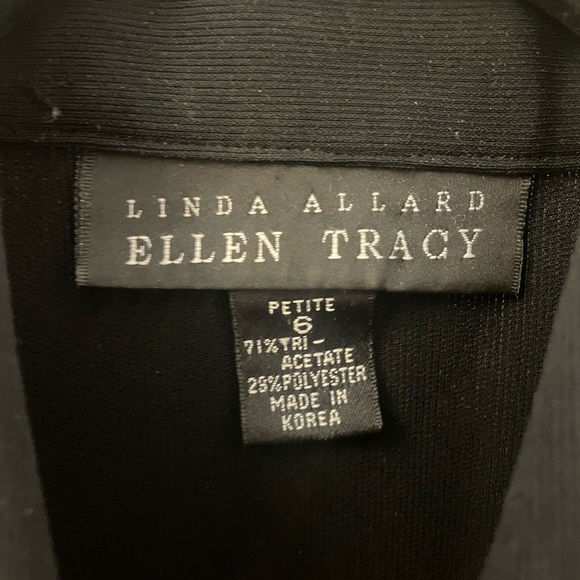 Linda Allard Ellen Tracy Black Blouse with Gold Buttons - Picture 4 of 7